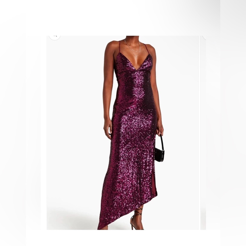 Retrofete Burgundy Sequinned Dress
